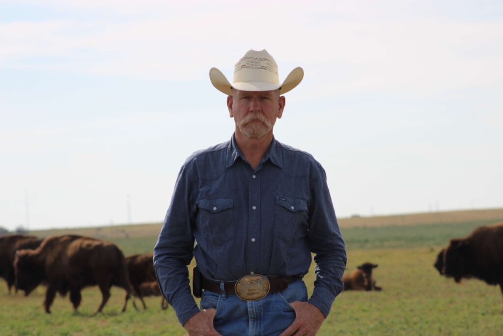 Tim Frasier's bison herd health was restored using bison fly control techniques developed by Tex-Air Drone that were designed to significantly reduce the biting fly population attacking the American bison.